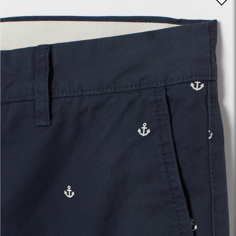 H&M Navy Blue Shorts with Embroidered Anchor Pattern - Picture 2 of 5